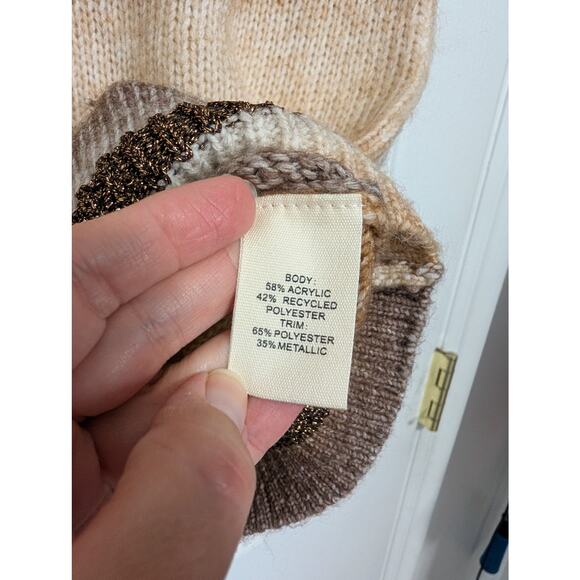 NWT Marled Brown Metallic Striped Knit Vest Top M | Vintage Retro 70s Sweater - Picture 6 of 7